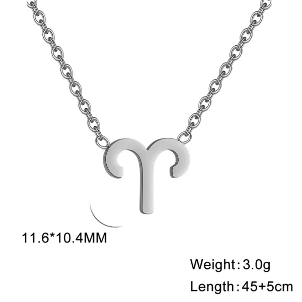 Zodiac Pendant Necklace for Women 12 Signs - Image 29