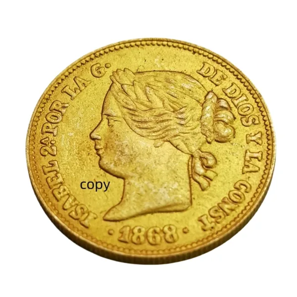 1868 Philippines 4 Pesos Gold Copy Coin - Image 2