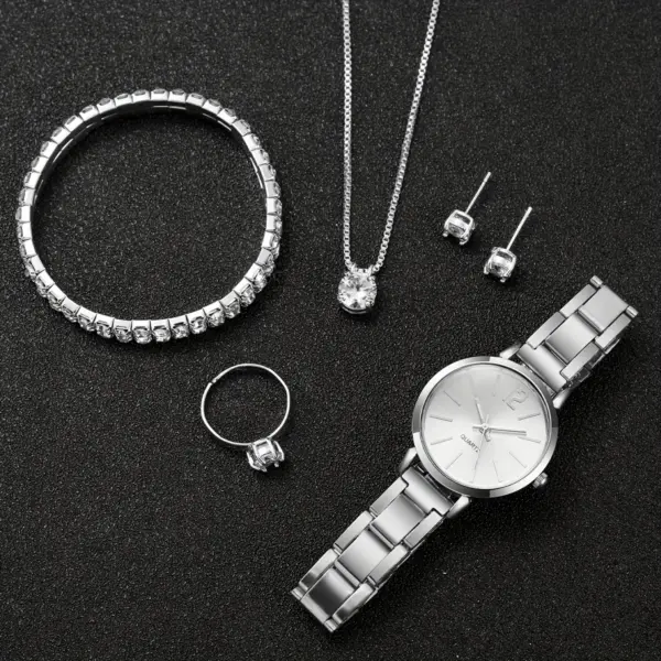 6PCS Women's Quartz Watch and Jewelry Set - Image 3