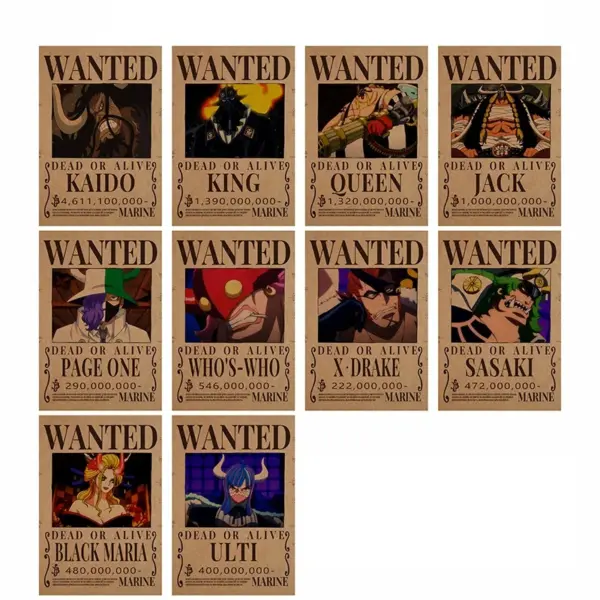 One Piece Wanted Bounty Thick Paper Poster - Image 10