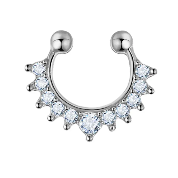 Crystal Butterfly Clip-on Nose Ring Earring - Image 8