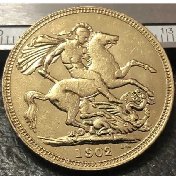 Edward VII Gold Plated Copy Coin 2 Pounds - Image 2