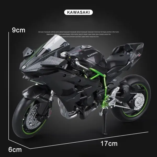 1/12 Kawasaki H2R Ninja Diecast Motorcycle Model - Image 5