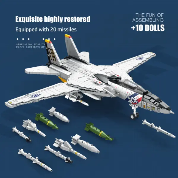 F-14 Tomcat Fighter Model Building Blocks Set - Image 3