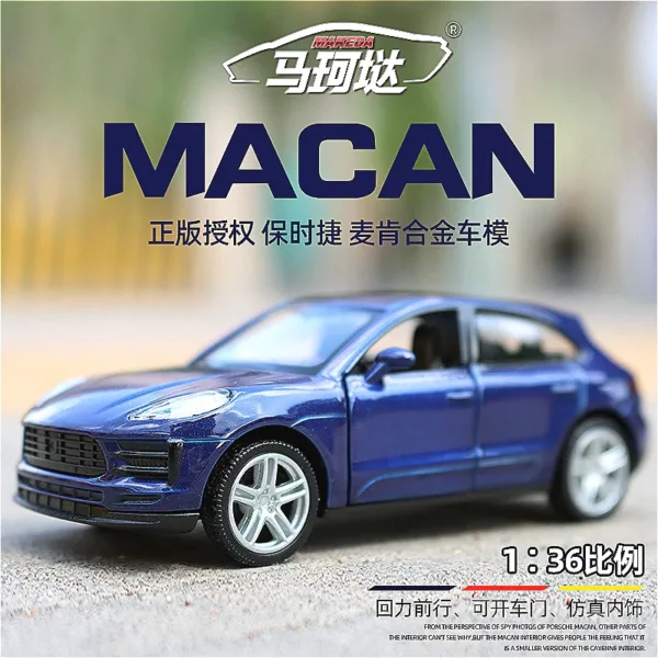 1/36 Diecast Porsche Macan SUV Toy Car - Image 2