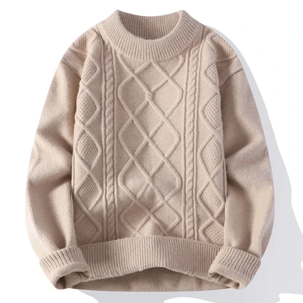 Winter Men's Casual Knitted O-Collar Sweater - Image 2