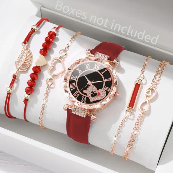 6PCS Women's Watch and Bracelet Jewelry Set - Image 7