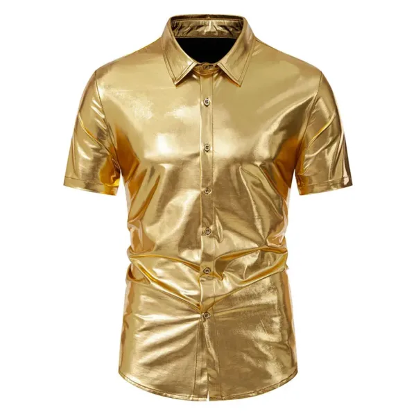 Metallic Short Sleeve Shirt for Men