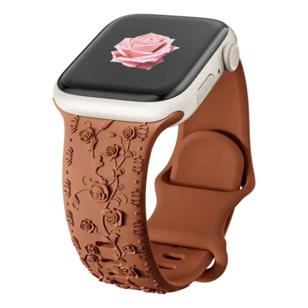 Floral Engraved Strap for Apple Watch 38-49mm - Image 17