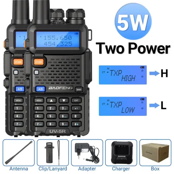 Baofeng UV-5R 5W/8W Dual Band Walkie Talkies - Image 9