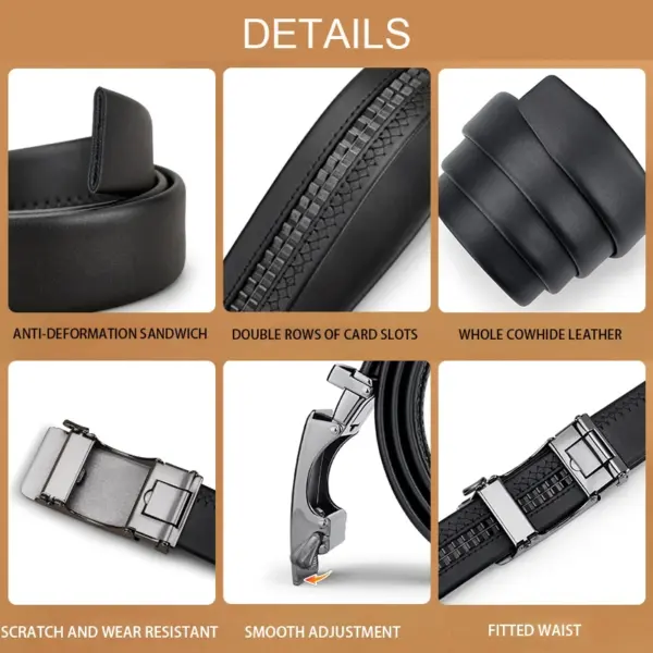 Genuine Leather Adjustable Men's Fashion Belt - Image 4