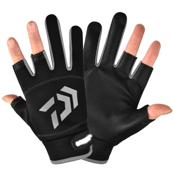 Exposed Finger Fishing Gloves for Outdoor Sports