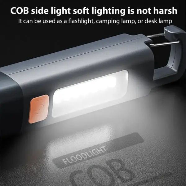 Portable LED Flashlight with COB Side Light - Image 2