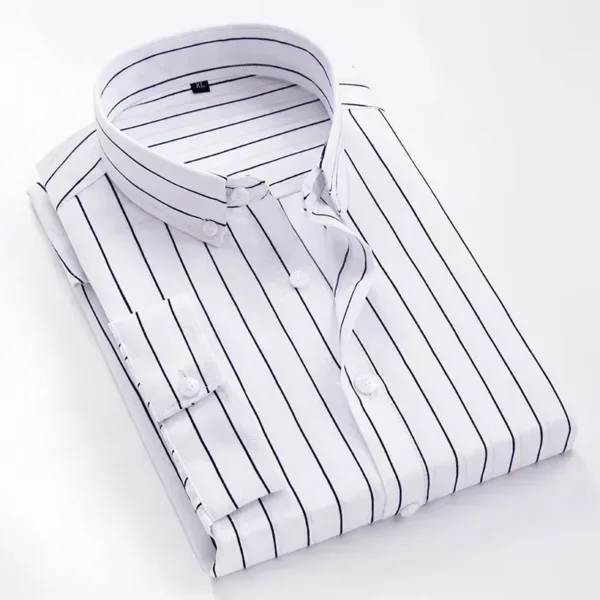 Striped Casual Long Sleeve Shirt for Men - Image 8