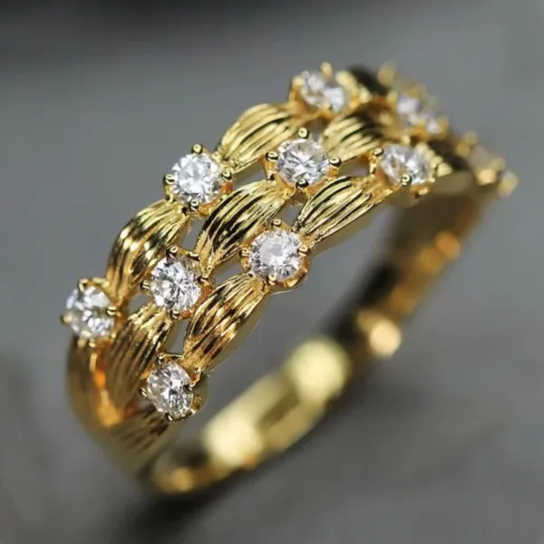 Luxury Gold Twist Cocktail Ring for Women - Image 7