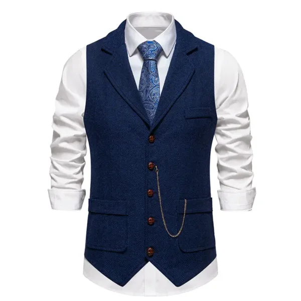 Men's Herringbone Tweed Suit Vest XXL - Image 9