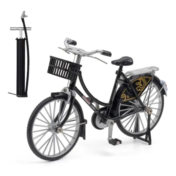 1/10 Scale Retro Bicycle Model Toy with Steerable Wheels - Image 9