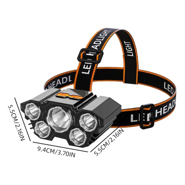 Rechargeable 5 LED Headlamp with 18650 Battery - Image 6