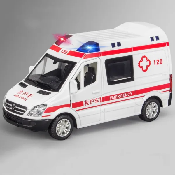 1:32 Diecast Ambulance Model with Sound & Light - Image 6