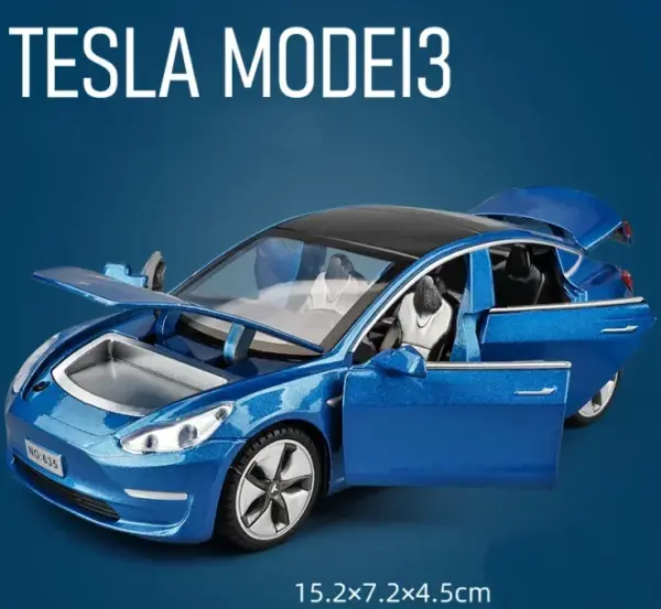 1:32 Tesla Model 3 Alloy Diecast Car Model - Image 7