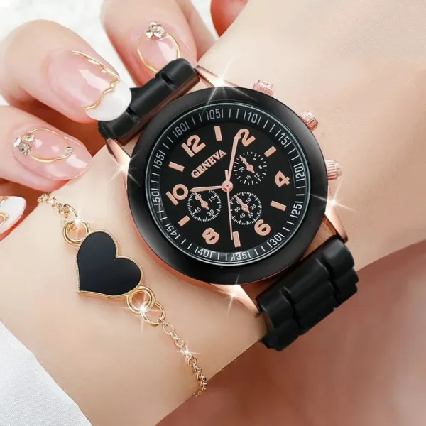 4PCS Women's Watch and Heart Jewelry Set - Image 6