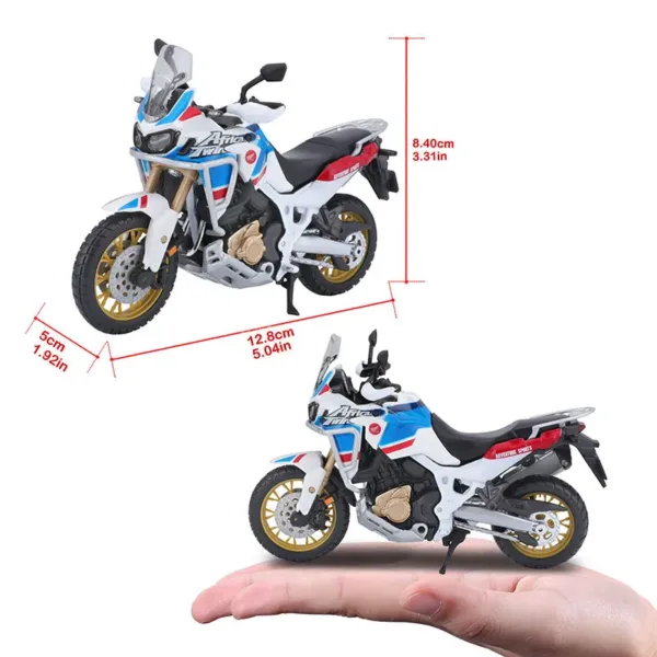 1:18 Bburago Honda Africa Twin Model Motorcycle - Image 3