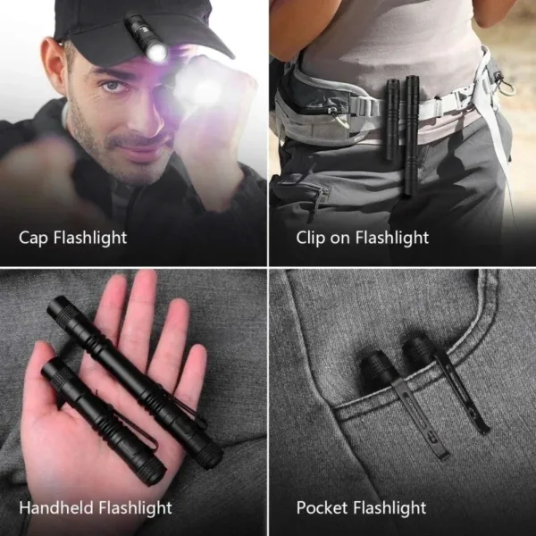 Mini LED Tactical Flashlight with Clip - Image 6