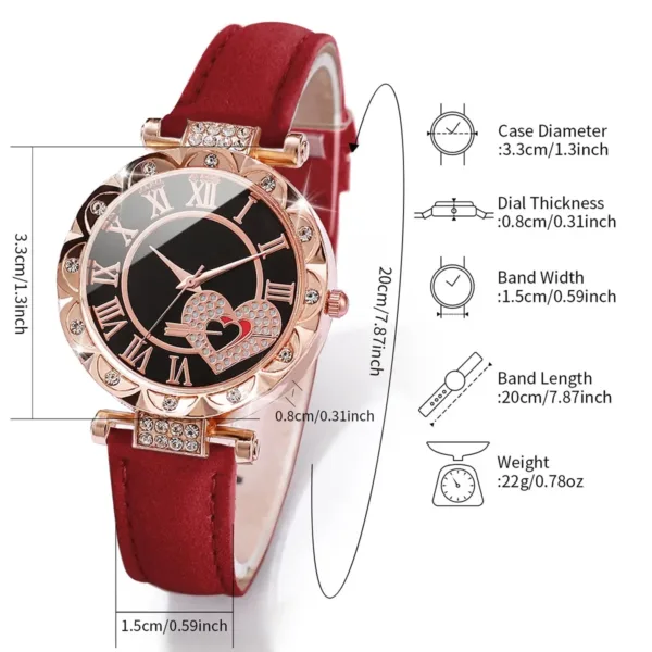 6PCS Women's Watch and Bracelet Jewelry Set - Image 5