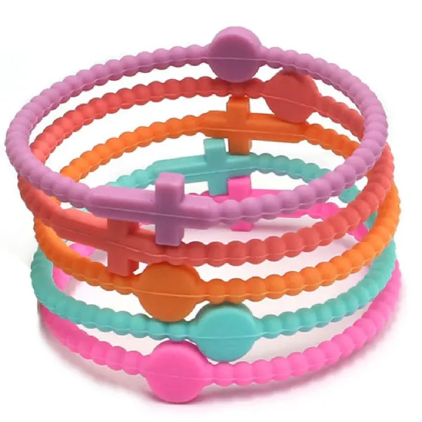 Neon Purple Silicone Bracelets - 5 Pack