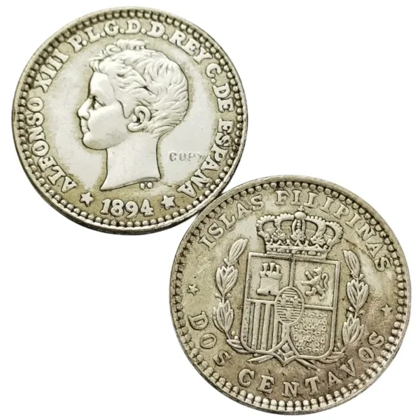 1894 Philippines 2 Centavos Replica Coin