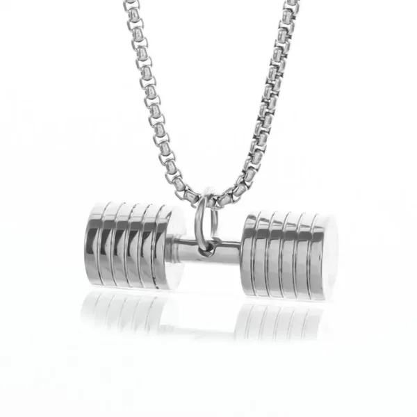 Fashion Barbell Dumbbell Pendant Necklace - Image 38