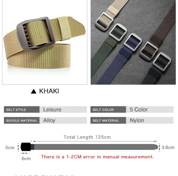 Tactical Canvas Belt with Adjustable Buckle - Image 6