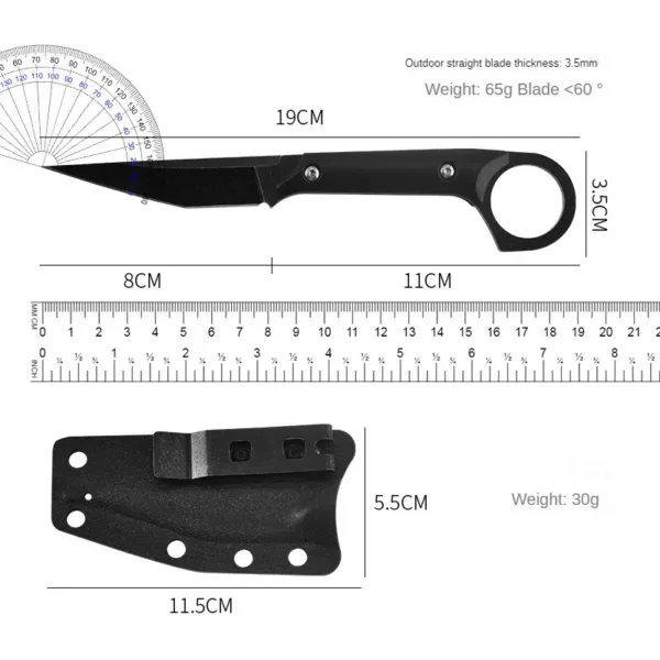 440C Stainless Steel Fixed Blade Camping Knife - Image 6