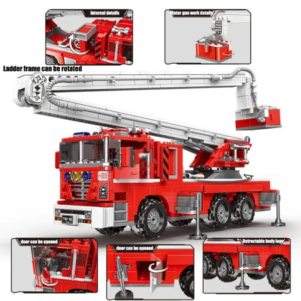 Fire Truck Building Blocks Set for Kids - Image 4