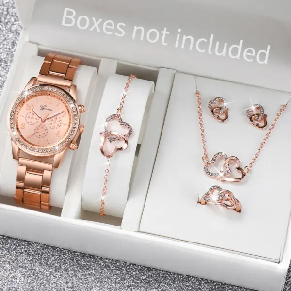 6PCS Women's Fashion Quartz Watch Jewelry Set