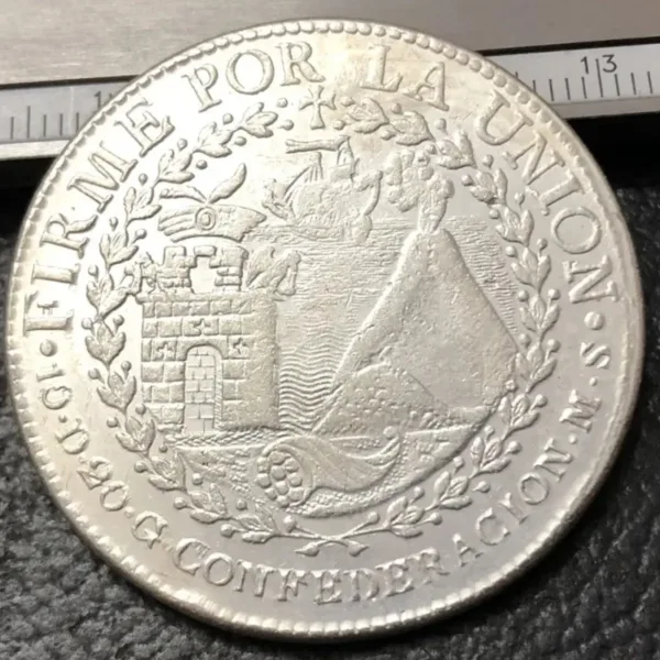 1838 Peru 8 Reales Silver Plated Replica Coin - Image 2