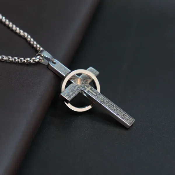 Cross Pendant Necklace in Stainless Steel - Image 4