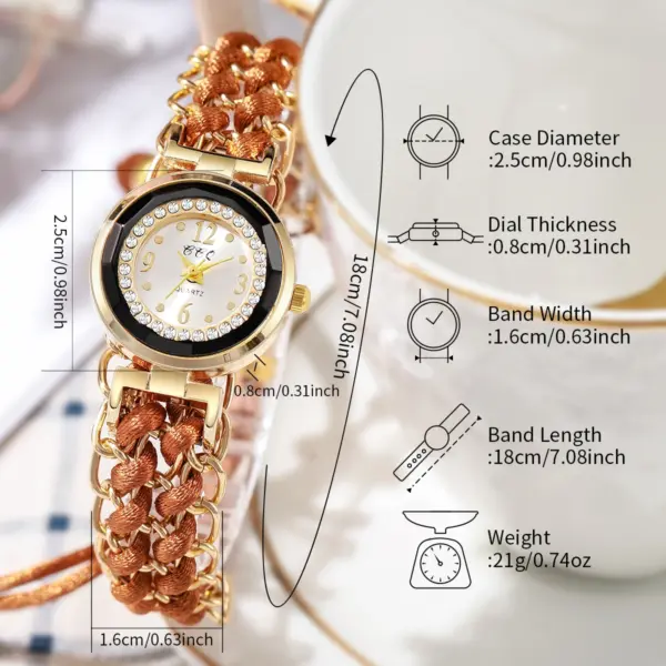 Women's Rhinestone Quartz Bracelet Watch - Image 6