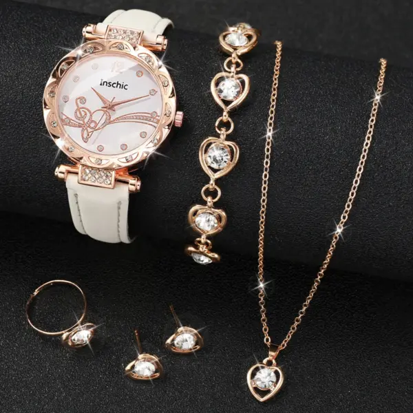 6PCS Women's Rhinestone Watch Jewelry Set - Image 5