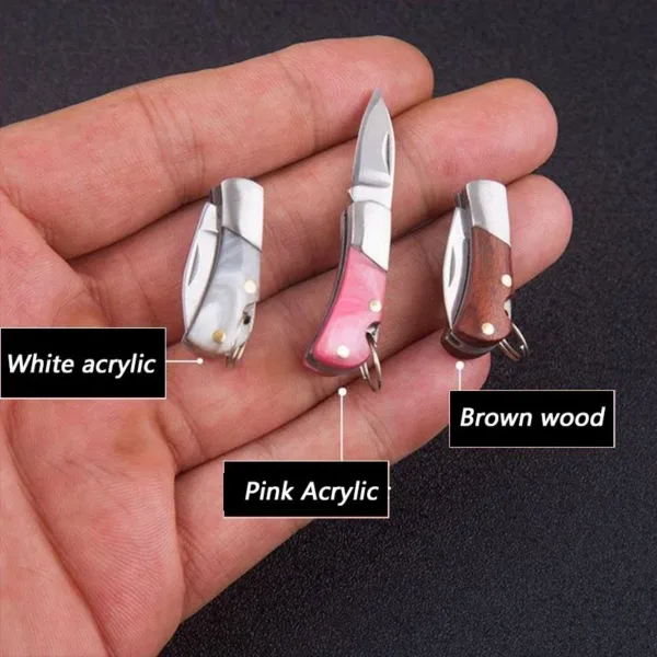 Mini Brass Wood Folding EDC Knife Portable - Image 5