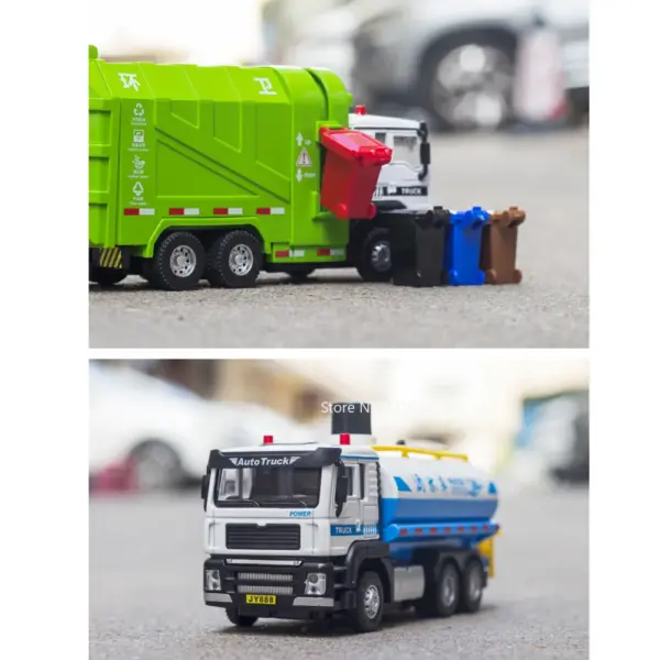 1/50 Diecast Garbage Truck Model Toy with Sound - Image 6