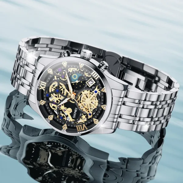 Luxury Quartz Men's Watch with Calendar Feature - Image 3