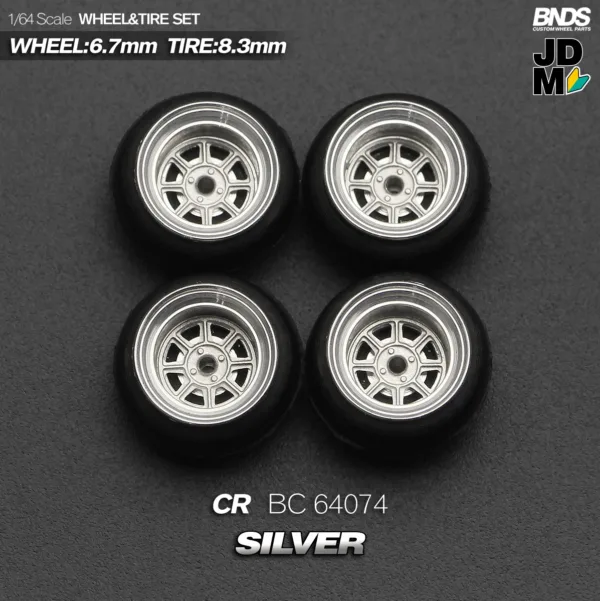 1/64 Scale Alloy Wheel and Tire Set 4pcs - Image 22