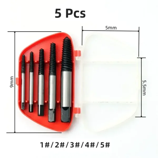 5/6 Piece Damaged Screw Extractor Tool Set - Image 2