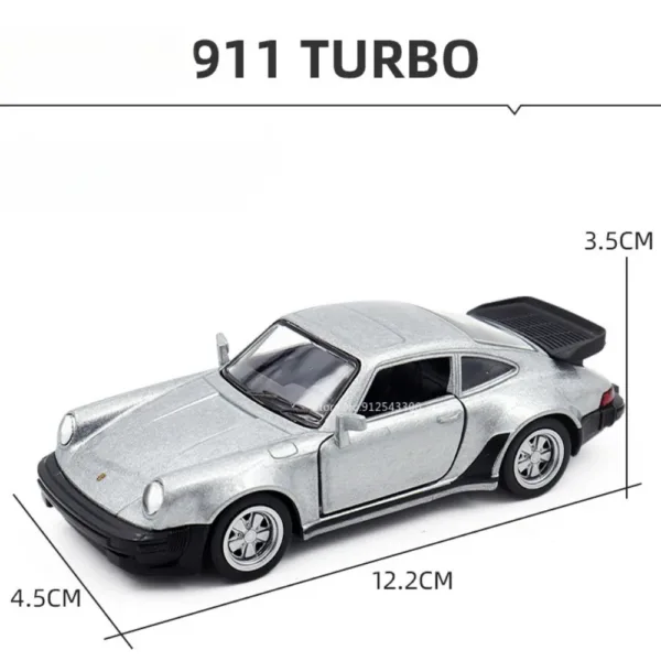 1/36 Scale Diecast Porsche 911 Turbo Car Model - Image 6