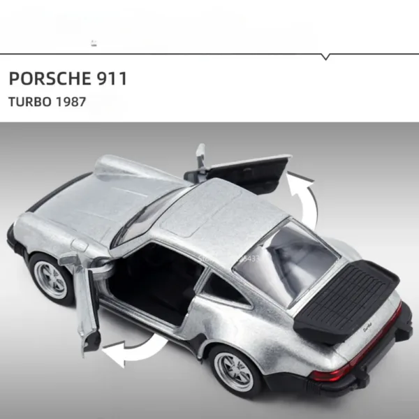 1/36 Scale Diecast Porsche 911 Turbo Car Model - Image 3