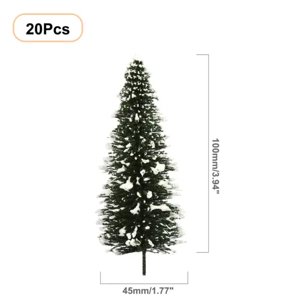 40pcs Deep Green Snowy Pine Trees Set - Image 9