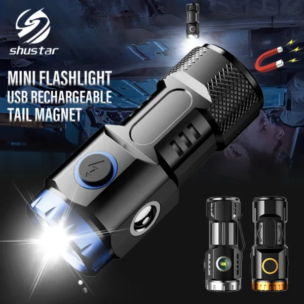 Rechargeable Mini LED Flashlight with Magnet