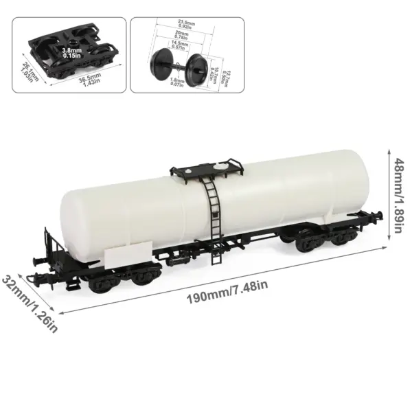 Evemodel HO Scale Unassembled Oil Tank Wagon - Image 3