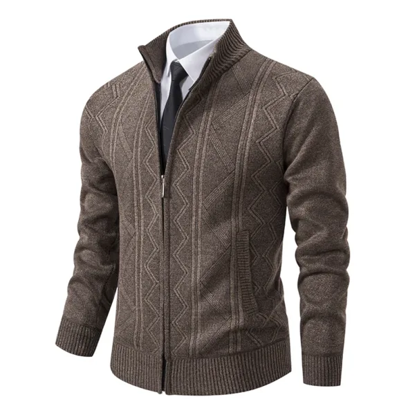 Men's Thick Fleece Cardigan with Pockets - Image 5